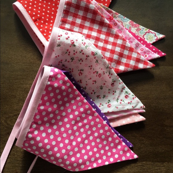 12 Pieces of Cotton Fabrics Party Decor Banner with 3 Colors to Pick - Picture 9 of 10